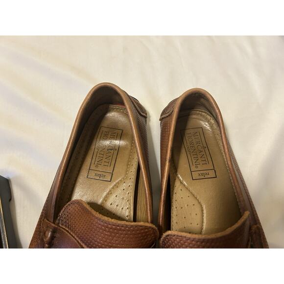 Mercanti Fiorentini Moccasins Loafers Shoe Mens 10 Driving Brown Leather Slip On - Picture 5 of 8